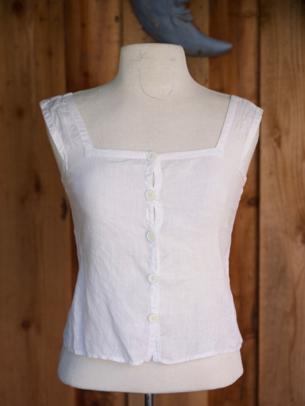 Vintage Y2K Giorgio Armani 100% Linen Button Down Tank Made In Italy Woman's XS - Picture 5 of 16